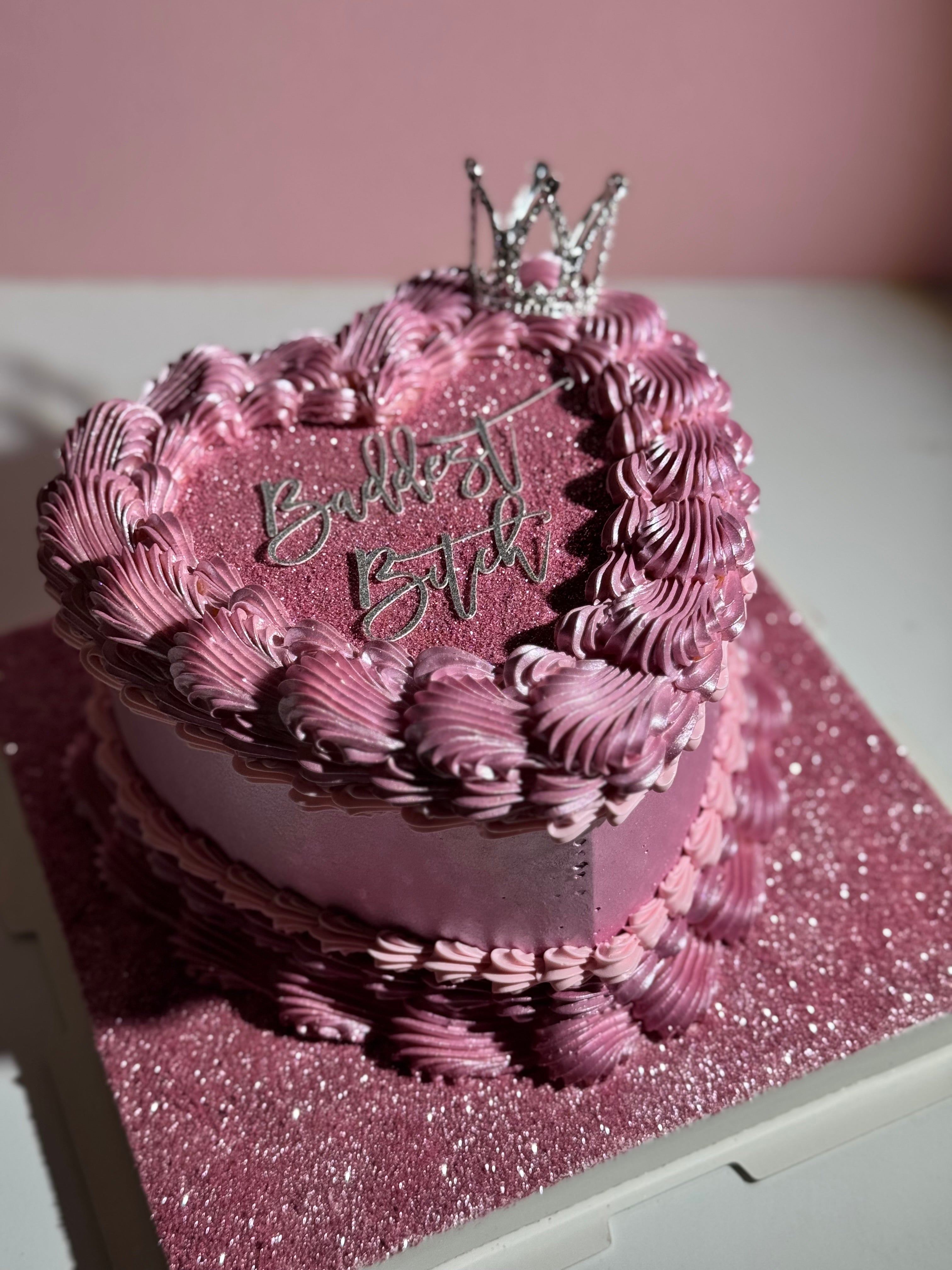 Pink Glitter Bomb Cake