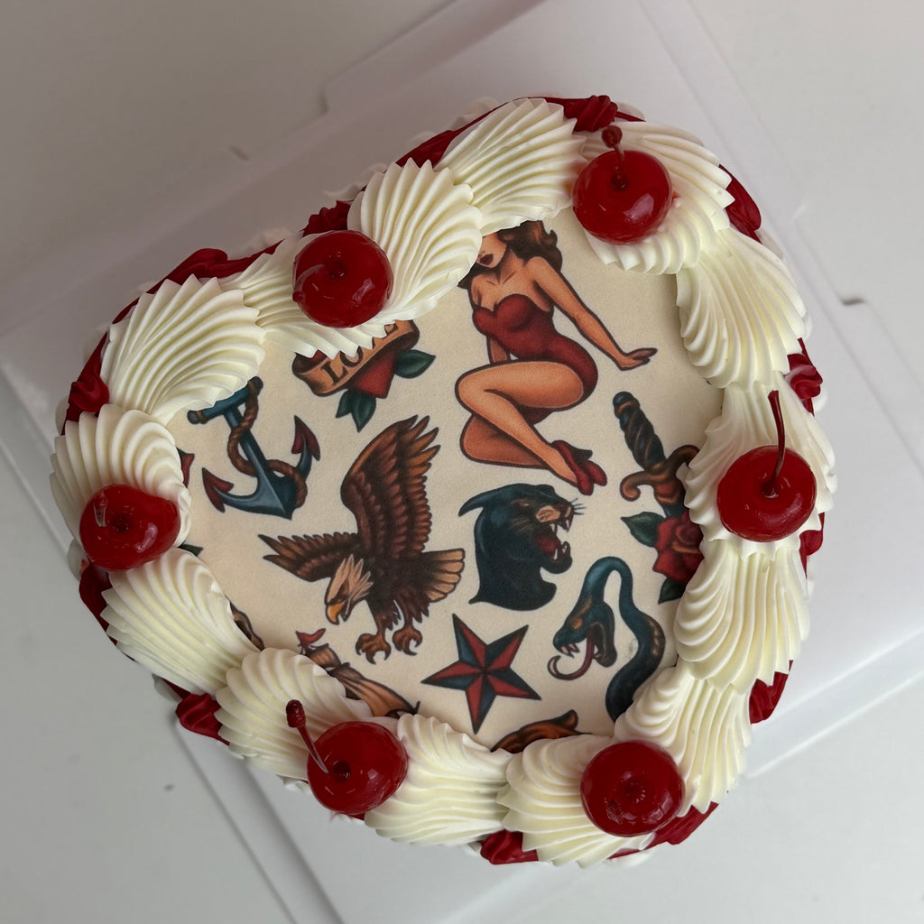 Old school tattoo cake