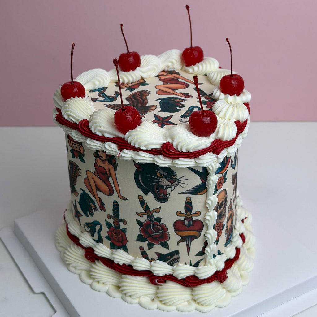 Old school tattoo cake