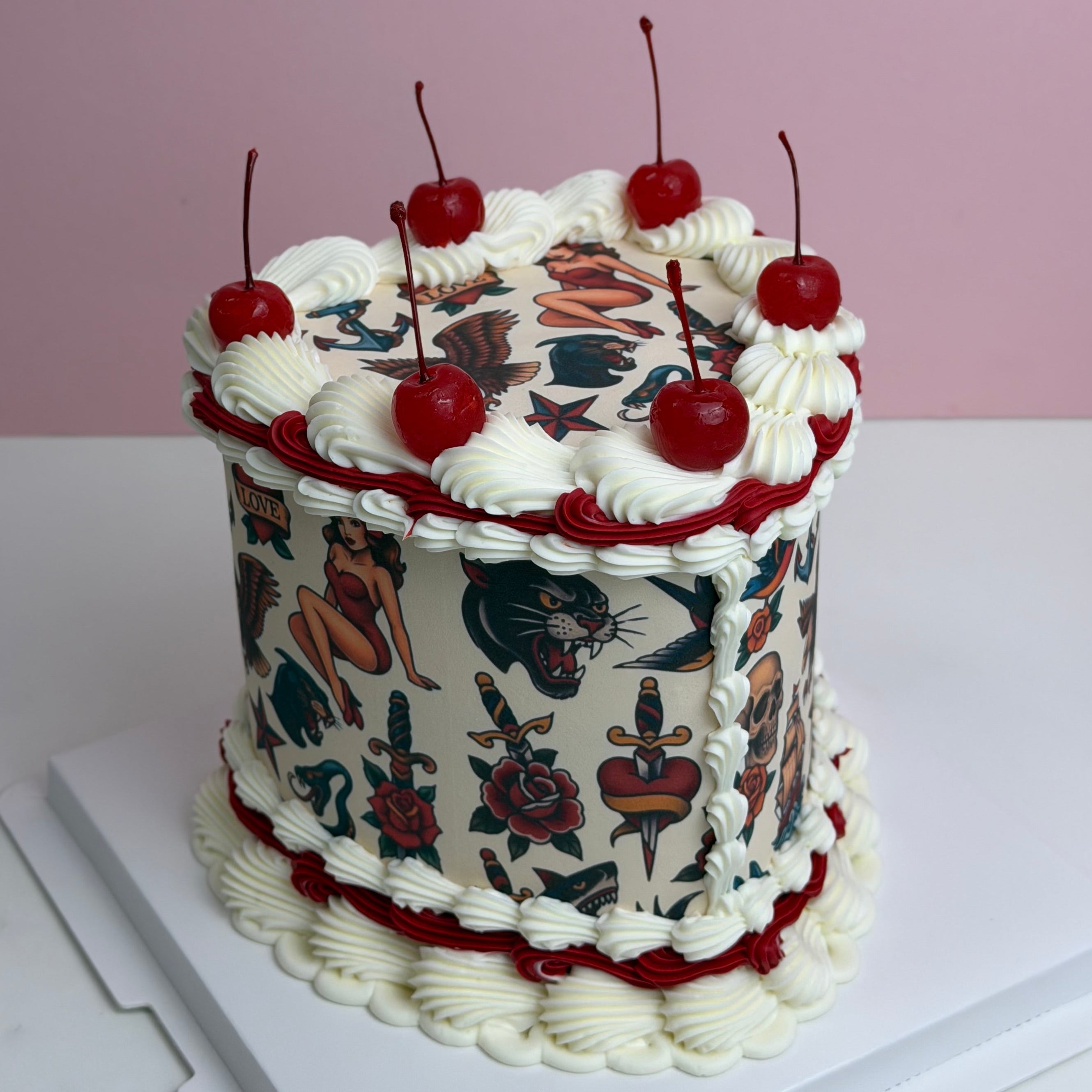 Old school tattoo cake